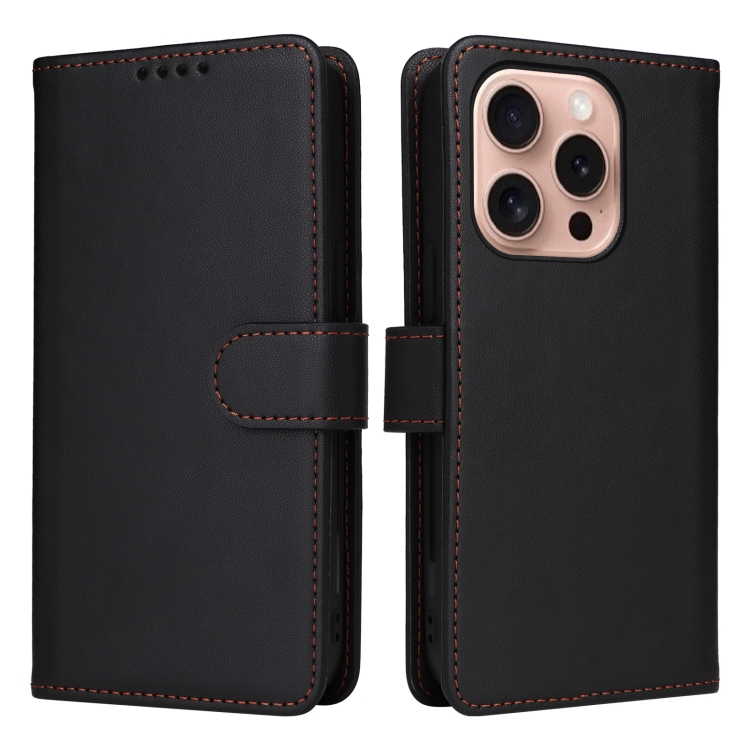 

For iPhone 16 Pro BETOPNICE BN-005 2 in 1 Detachable Imitate Genuine Leather Phone Case(Black)