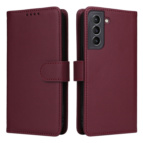 

For Samsung Galaxy S21 BETOPNICE BN-005 2 in 1 Detachable Imitate Genuine Leather Phone Case(Wine Red)