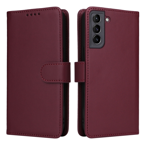 

For Samsung Galaxy S21+ BETOPNICE BN-005 2 in 1 Detachable Imitate Genuine Leather Phone Case(Wine Red)