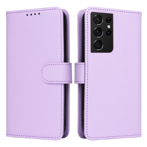 

For Samsung Galaxy S21 Ultra BETOPNICE BN-005 2 in 1 Detachable Imitate Genuine Leather Phone Case(Light Purple)