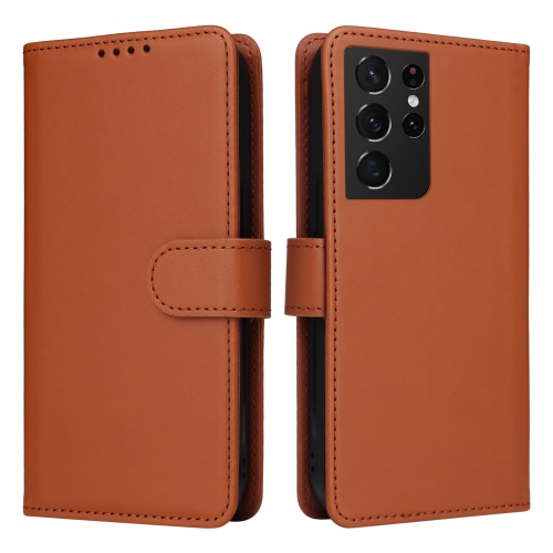 

For Samsung Galaxy S21 Ultra BETOPNICE BN-005 2 in 1 Detachable Imitate Genuine Leather Phone Case(Brown)