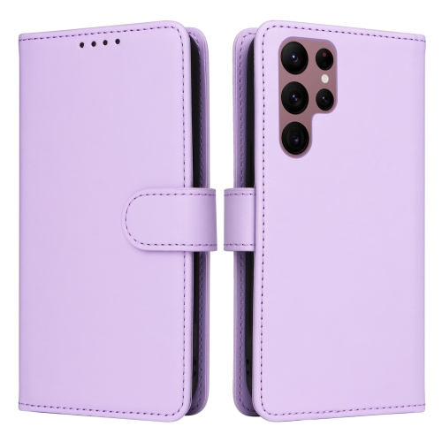 

For Samsung Galaxy S22 Ultra BETOPNICE BN-005 2 in 1 Detachable Imitate Genuine Leather Phone Case(Light Purple)