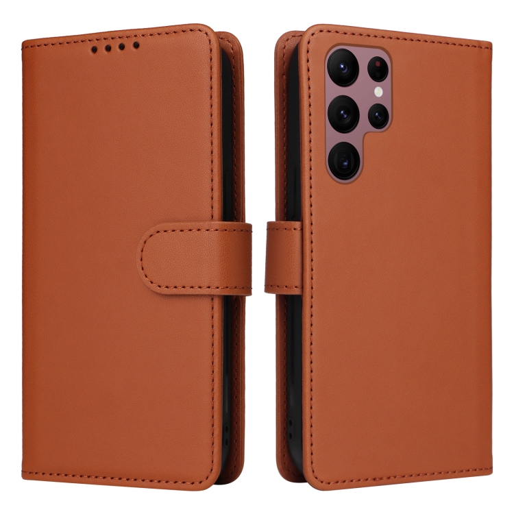 

For Samsung Galaxy S22 Ultra BETOPNICE BN-005 2 in 1 Detachable Imitate Genuine Leather Phone Case(Brown)