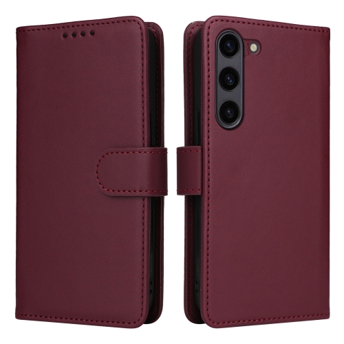 

For Samsung Galaxy S23 BETOPNICE BN-005 2 in 1 Detachable Imitate Genuine Leather Phone Case(Wine Red)