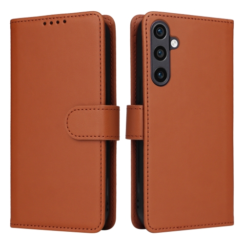 

For Samsung Galaxy S23 FE 5G BETOPNICE BN-005 2 in 1 Detachable Imitate Genuine Leather Phone Case(Brown)