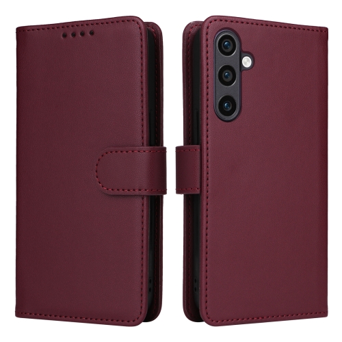 

For Samsung Galaxy S23 FE 5G BETOPNICE BN-005 2 in 1 Detachable Imitate Genuine Leather Phone Case(Wine Red)