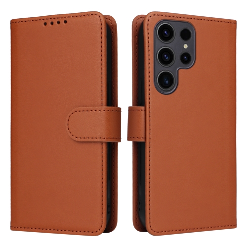 

For Samsung Galaxy S23 Ultra BETOPNICE BN-005 2 in 1 Detachable Imitate Genuine Leather Phone Case(Brown)