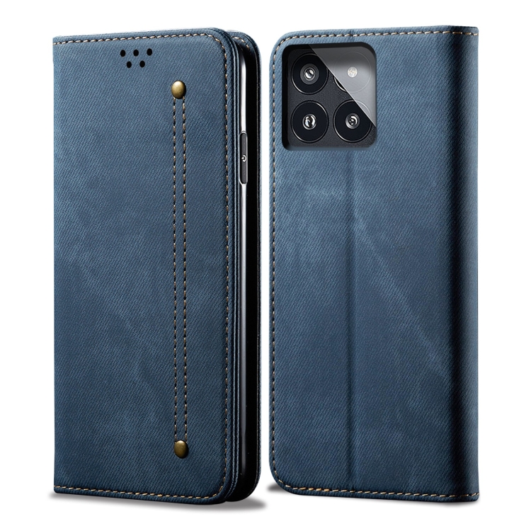 

For Xiaomi Redmi K70/K70 Pro Denim Texture Casual Style Horizontal Flip Leather Case(Blue)