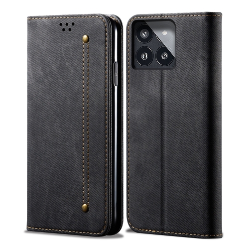 

For Xiaomi Redmi K70/K70 Pro Denim Texture Casual Style Horizontal Flip Leather Case(Black)