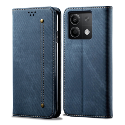 

For Xiaomi Redmi 13C 5G Global Denim Texture Casual Style Horizontal Flip Leather Case(Blue)