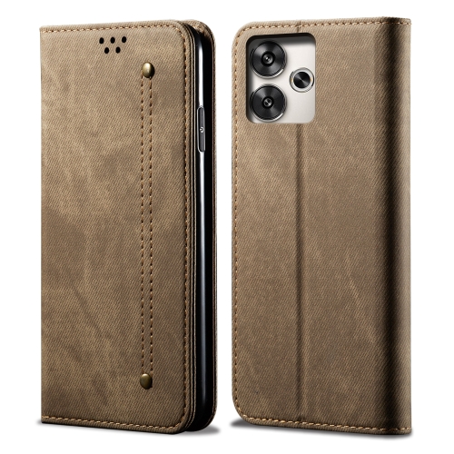 

For Xiaomi Redmi 13 4G Global Denim Texture Casual Style Horizontal Flip Leather Case(Khaki)