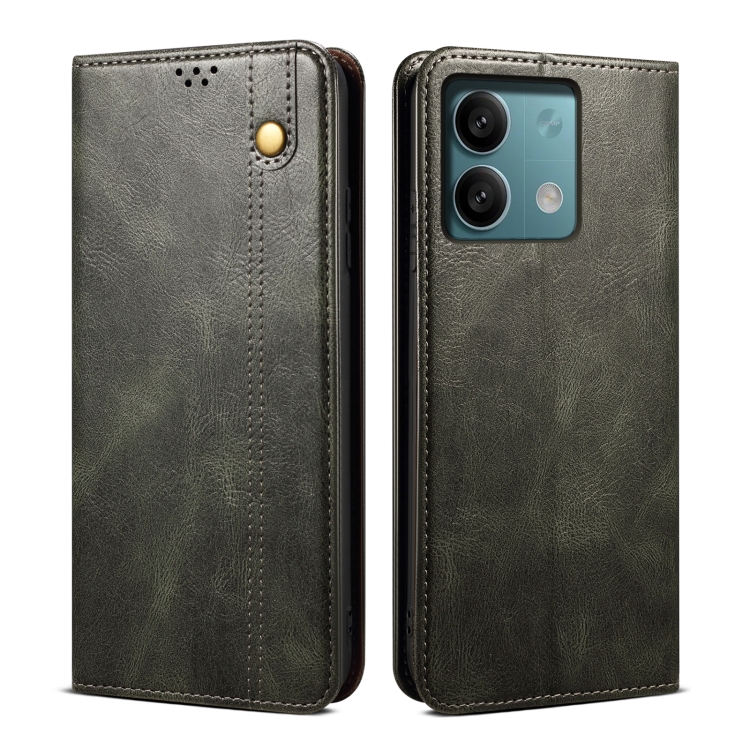 

For Xiaomi Redmi Note 13 Pro Oil Wax Crazy Horse Texture Leather Phone Case(Green)