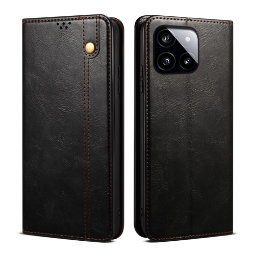 

For Xiaomi Redmi K70E Oil Wax Crazy Horse Texture Leather Phone Case(Black)