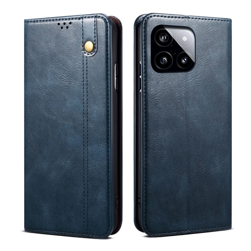 

For Xiaomi Redmi K70E Oil Wax Crazy Horse Texture Leather Phone Case(Blue)