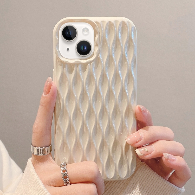 

For iPhone 14 Water Ripple Texture TPU Phone Case(White)