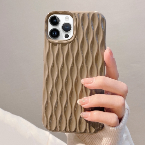 

For iPhone 14 Pro Water Ripple Texture TPU Phone Case(Khaki)