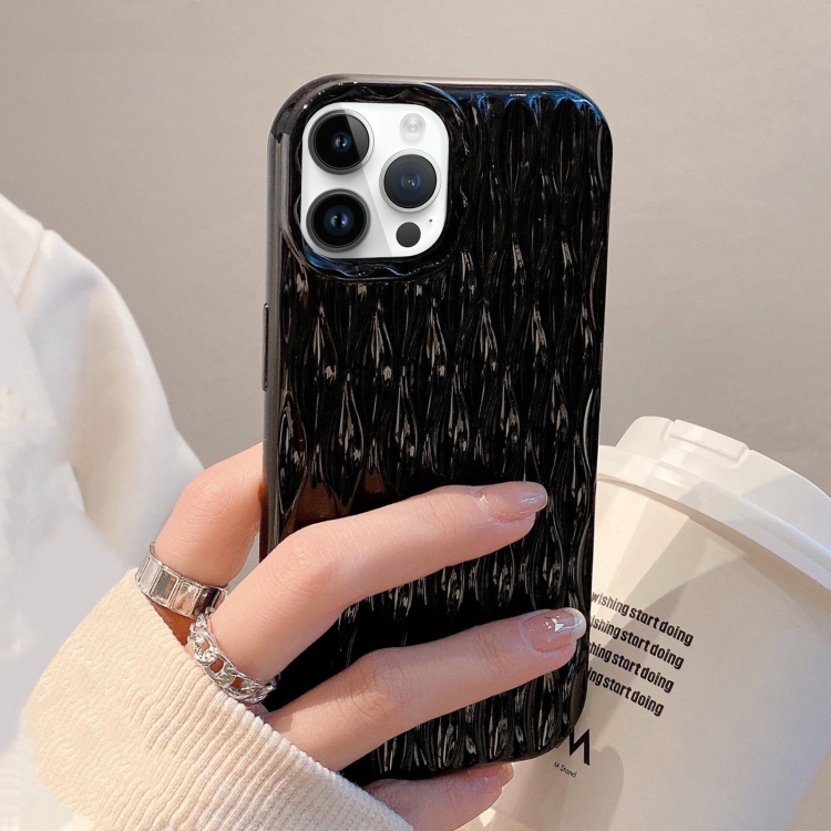 

For iPhone 12 Pro Water Ripple Texture TPU Phone Case(Black)