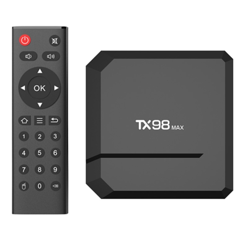 Boîtier Smart TV T98 Max 4K Android 12.1 avec télécommande, 2 Go + 16 Go, Allwinner H618 Quad-Core (prise UE)