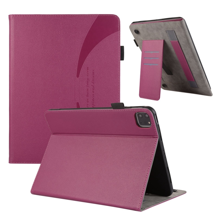 

For iPad Pro 12.9 2022 / 2021 / 2020 Litchi Texture Leather Sucker Tablet Case(Purple)