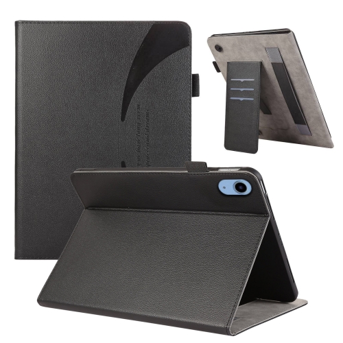 

For iPad 10th Gen 10.9 2022 Litchi Texture Leather Sucker Tablet Case(Black)