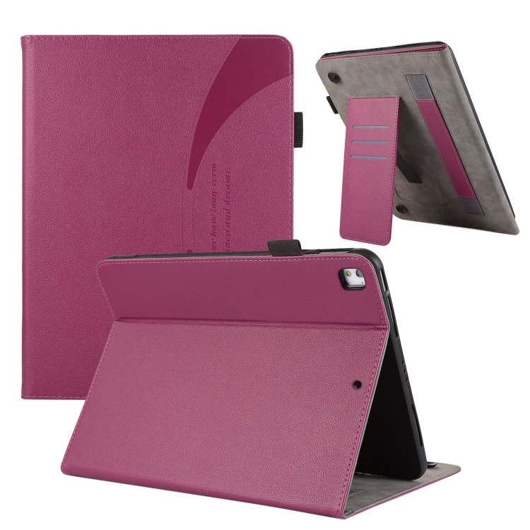 

For iPad Air / Air 2 / 9.7 2017 / 2018 Litchi Texture Leather Sucker Tablet Case(Purple)