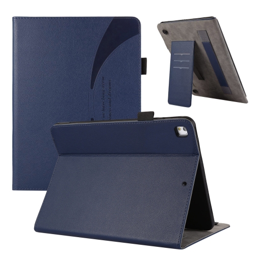 

For iPad Air / Air 2 / 9.7 2017 / 2018 Litchi Texture Leather Sucker Tablet Case(Dark Blue)