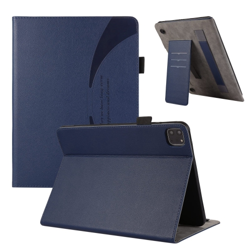 

For iPad Pro 11 2024 Litchi Texture Leather Sucker Tablet Case(Dark Blue)