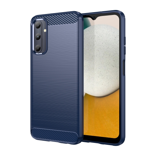 

For Samsung Galaxy A05s Brushed Texture Carbon Fiber TPU Phone Case(Blue)