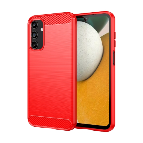 

For Samsung Galaxy A15 4G Brushed Texture Carbon Fiber TPU Phone Case(Red)