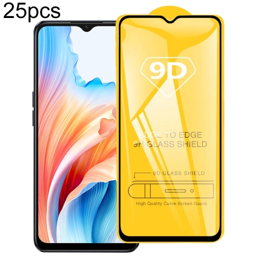 

For OPPO A2x / A1i 5G 25pcs 9D Full Glue Screen Tempered Glass Film