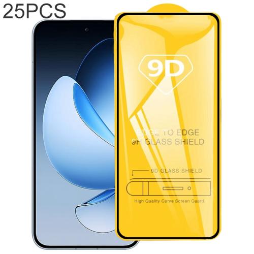 

For OPPO Reno13 Global 25pcs 9D Full Glue Screen Tempered Glass Film