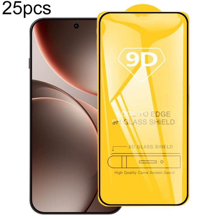 

For OPPO Find X9+ 25pcs 9D Full Glue Screen Tempered Glass Film