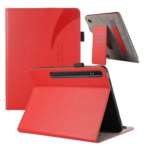 

For Samsung Galaxy Tab S9 Ultra / S8 Ultra Litchi Texture Leather Sucker Tablet Case(Red)