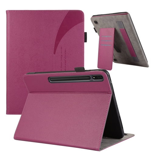 

For Samsung Galaxy Tab S9 Ultra / S8 Ultra Litchi Texture Leather Sucker Tablet Case(Purple)