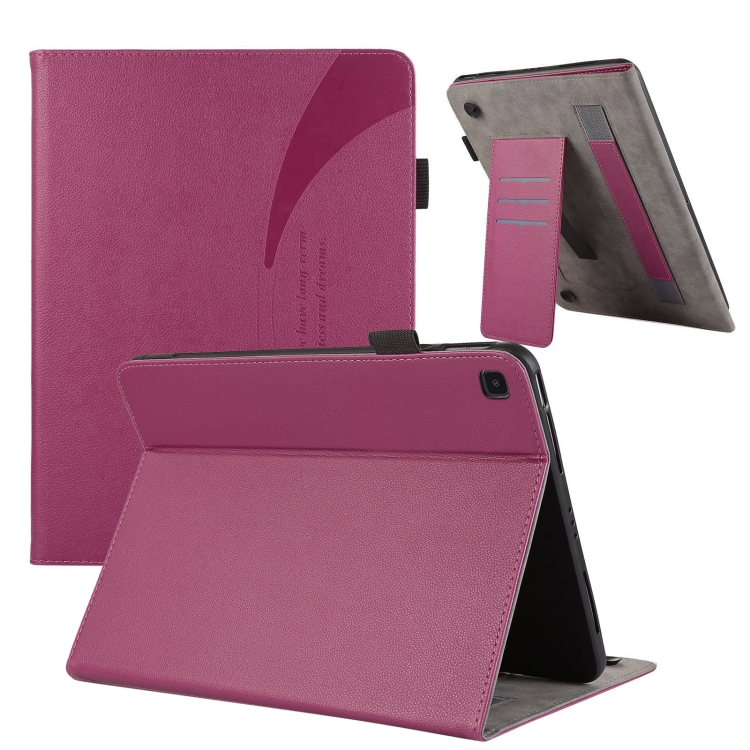 

For Samsung Galaxy Tab A7 2020 Litchi Texture Leather Sucker Tablet Case(Purple)