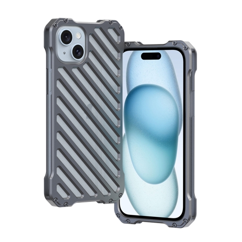 

For iPhone 15 R-JUST Breathable Armor Phone Case(Space Grey)