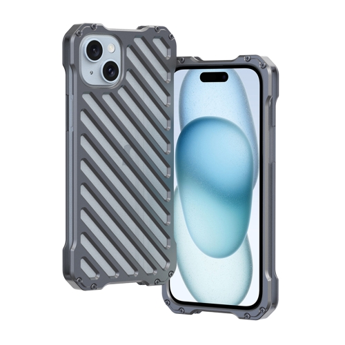 

For iPhone 15 Plus R-JUST Breathable Armor Phone Case(Space Grey)