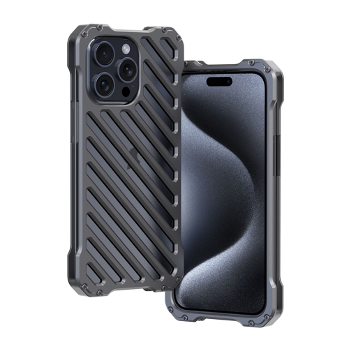 

For iPhone 15 Pro R-JUST Breathable Armor Phone Case(Space Grey)