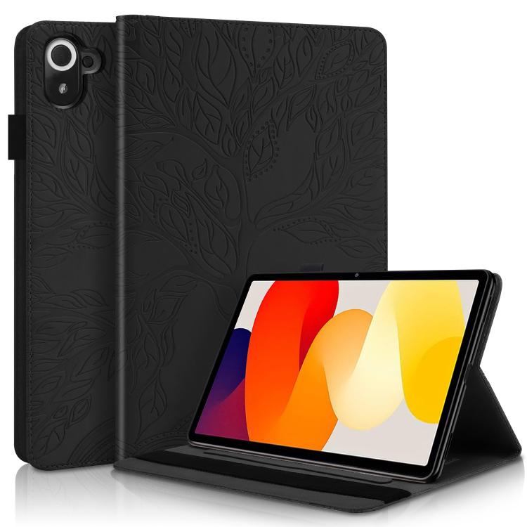 

For Xiaomi Redmi K Pad Tree Life Series Embossed Leather Tablet Case(Black)