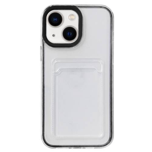 

For iPhone 15 360 Clear PC Hybrid TPU Phone Case with Card Slot(Black)