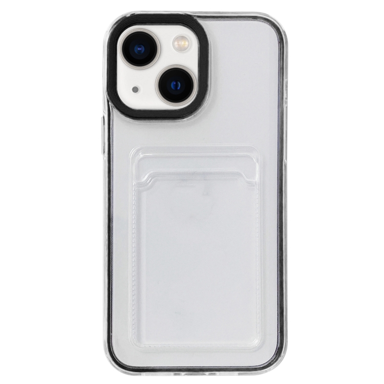 

For iPhone 14 360 Clear PC Hybrid TPU Phone Case with Card Slot(Black)