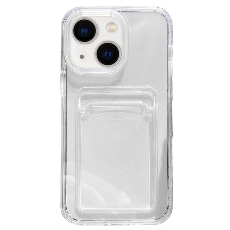 

For iPhone 14 360 Clear PC Hybrid TPU Phone Case with Card Slot(Transparent)