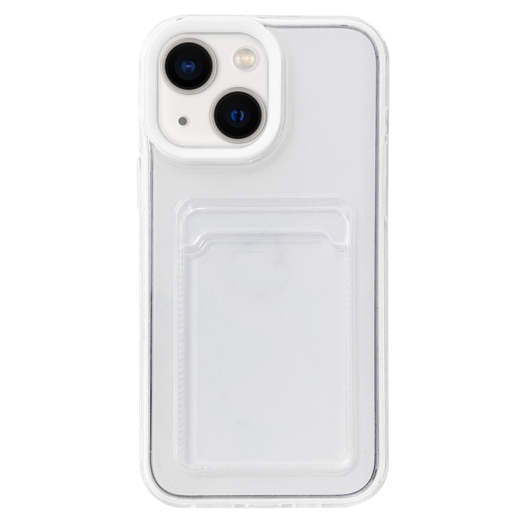 

For iPhone 13 360 Clear PC Hybrid TPU Phone Case with Card Slot(White)