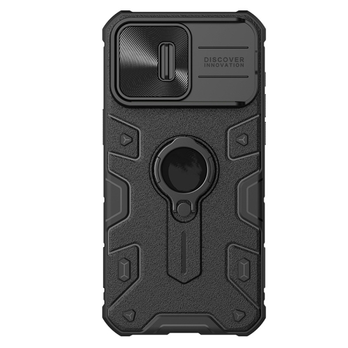 

For iPhone 15 Pro Max NILLKIN Shockproof CamShield Armor Protective Case with Invisible Ring Holder(Black)