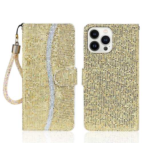 

For iPhone 15 Pro Glitter Powder Filp Leather Phone Case(Gold)