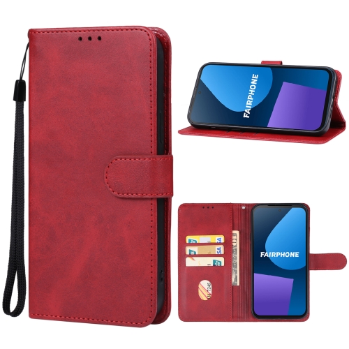 

For Fairphone 5 Leather Phone Case(Red)