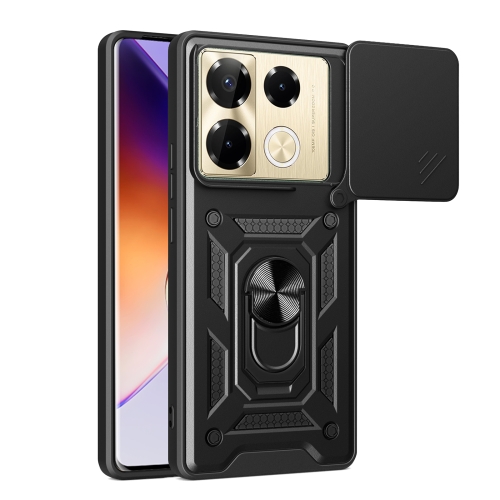 For Infinix Note 40 Pro/40 Pro+ 5G Sliding Camera Cover Design TPU+PC Phone Case(Black)