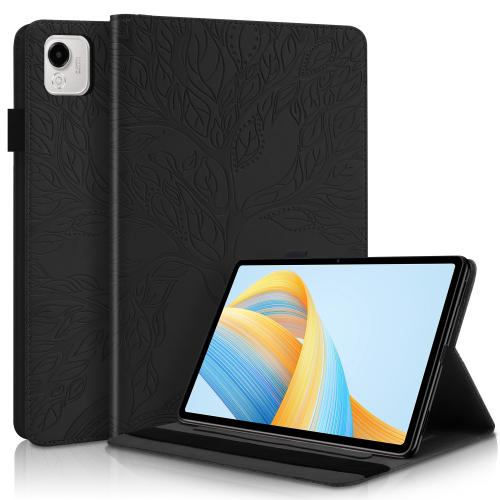 

For Honor Pad X9a / X9 Pro Tree Life Series Embossed Leather Tablet Case(Black)