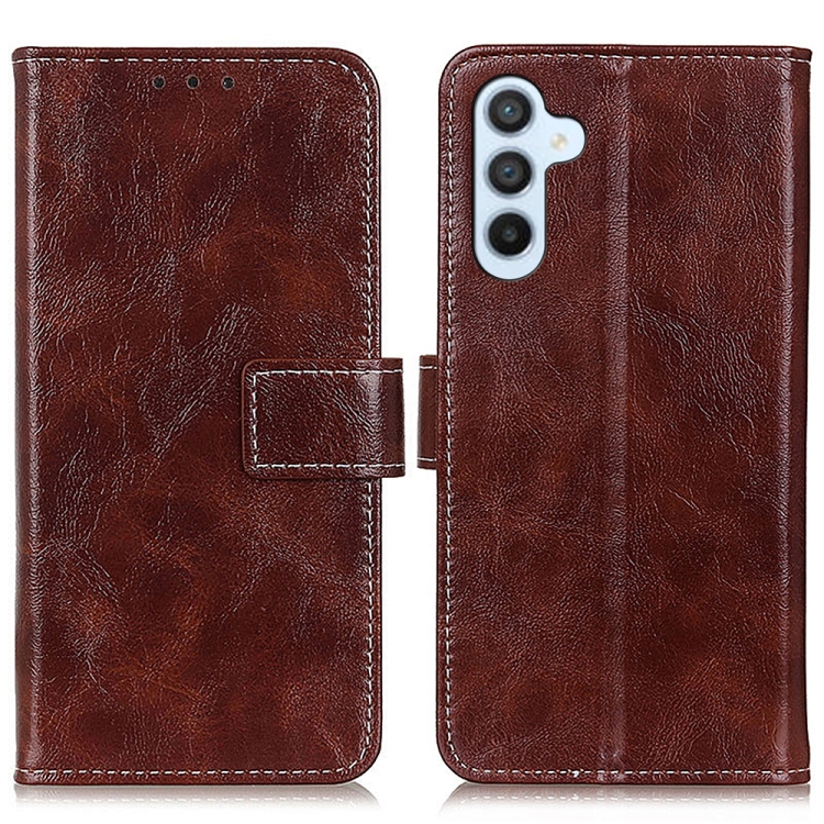 

For Samsung Galaxy S24+ Retro Crazy Horse Texture Leather Phone Case(Brown)
