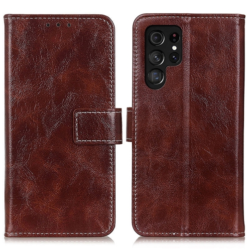 

For Samsung Galaxy S24 Ultra Retro Crazy Horse Texture Leather Phone Case(Brown)
